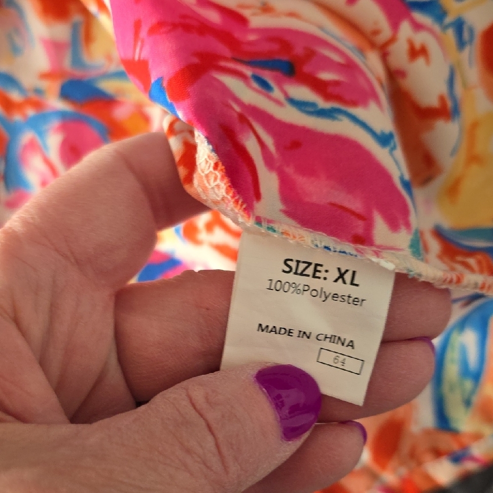NWOT Boutique XL Floral Sleeveless Top - Multicolor - Picture 6 of 7